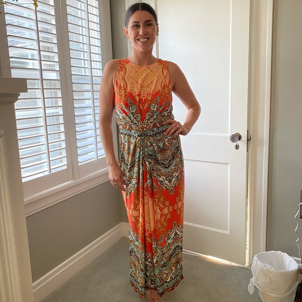 Beautiful multi colored Donna Morgan maxi.